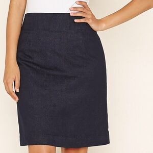 NWT Talbots Dark Wash Blue Denim Jean Skirt Size 10P